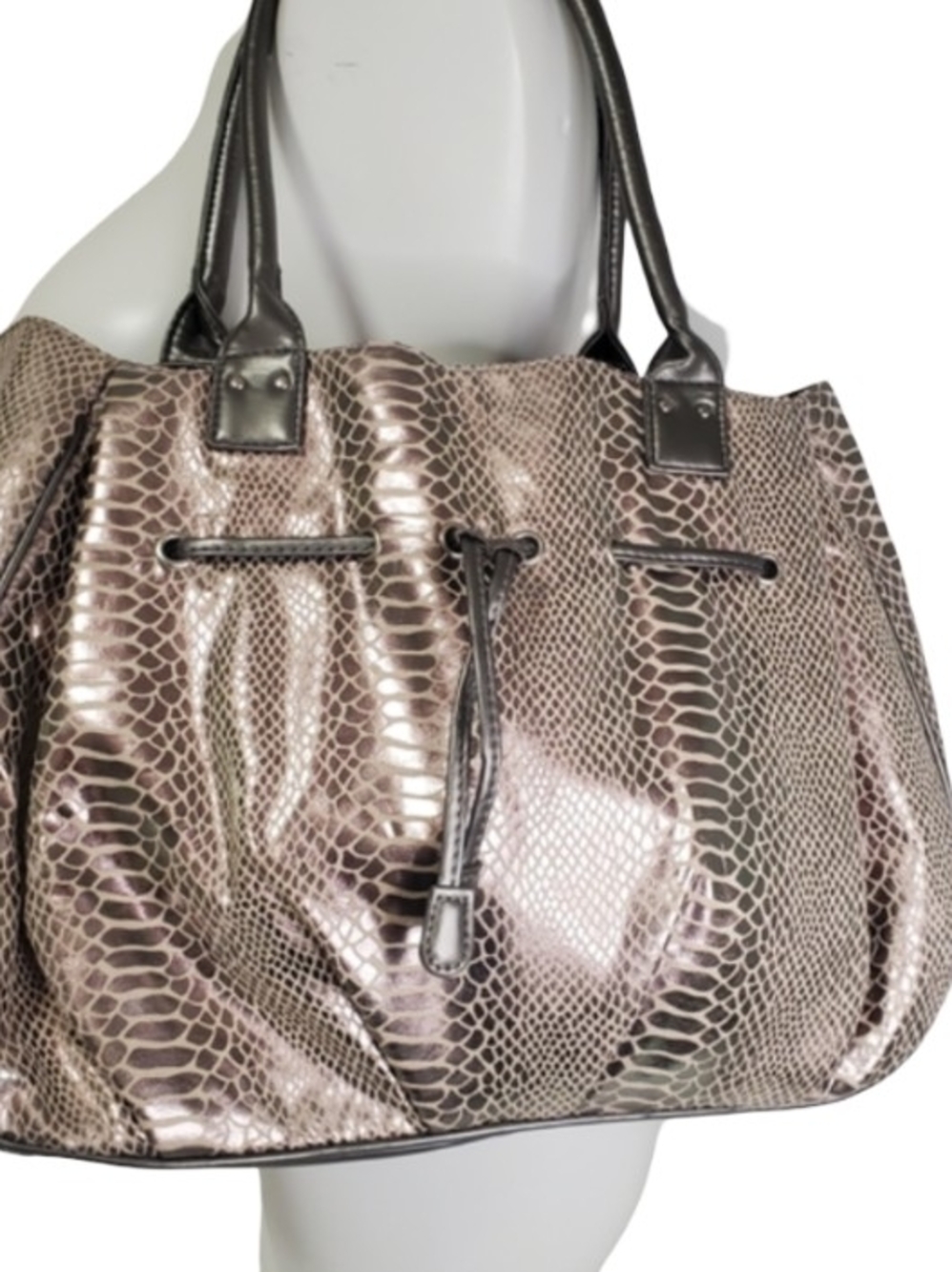 Reb'l Fleur by Rihanna Tote Shoulder Bag Purse Taupe Party Bohemian Travel